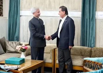 Ayaz Sadiq, Jaishankar Exchange Brief Courtesies on Sidelines of Khaleda Zia’s Funeral in Dhaka