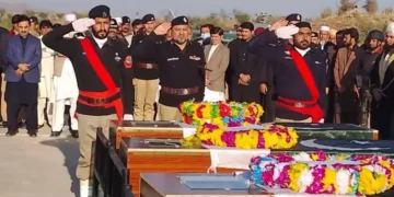 Five policemen martyred in attack on police mobile in Karak; Eight terrorists killed in search operation