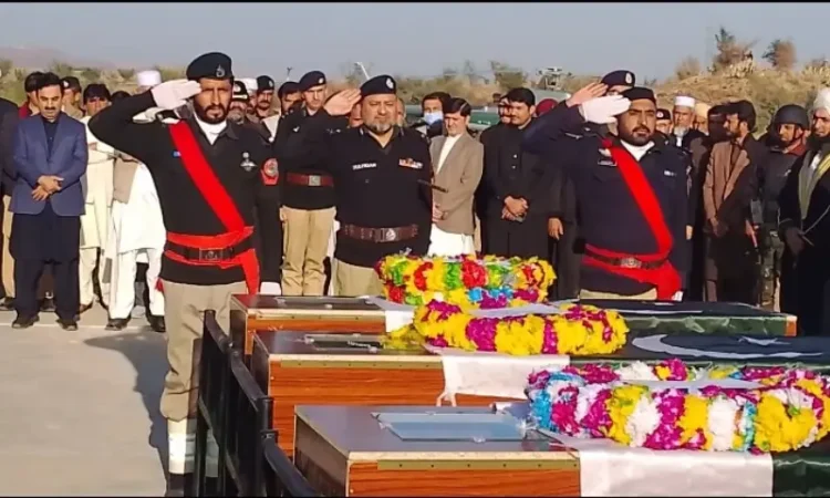 Five policemen martyred in attack on police mobile in Karak; Eight terrorists killed in search operation